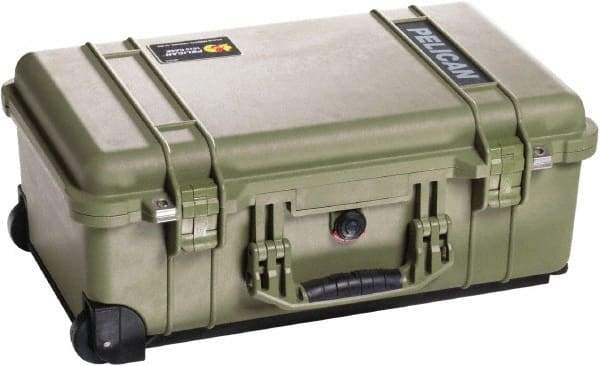 Pelican Products, Inc. - 13-13/16" Wide x 9" High, Clamshell Hard Case - Olive, Plastic - Industrial Tool & Supply
