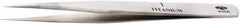 Aven - 4-1/2" OAL 1 Precision Tweezers - Fine Straight Point - Industrial Tool & Supply