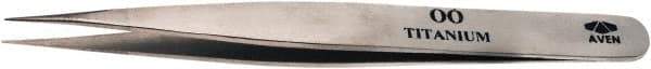 Aven - 4-3/4" OAL OO-SA Precision Tweezers - Fine Straight Point - Industrial Tool & Supply