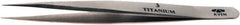 Aven - 4-7/8" OAL 3 Precision Tweezers - Fine Straight Point - Industrial Tool & Supply