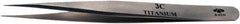 Aven - 4-1/4" OAL 3C Precision Tweezers - Fine Straight Point - Industrial Tool & Supply