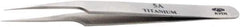 Aven - 4-1/2" OAL 5-SA Precision Tweezers - Straight, High Precision Tips - Industrial Tool & Supply