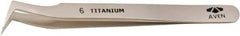 Aven - 4-1/4" OAL 6-SA Precision Tweezers - Bent Point - Industrial Tool & Supply