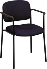 Basyx - Fabric Navy Stacking Chair - Black Frame, 23-1/4" Wide x 21" Deep x 32-3/4" High - Industrial Tool & Supply