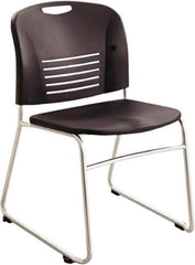 Safco - Plastic Black Stacking Chair - Silver Frame, 22-1/2" Wide x 19-1/2" Deep x 32-1/2" High - Industrial Tool & Supply