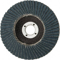 3M - 60 Grit, 4" Disc Diam, 5/8" Center Hole, Type 29 Zirconia Alumina Flap Disc - 13,300 Max RPM, Cloth Backing, Arbor Attaching System, Coated - Industrial Tool & Supply