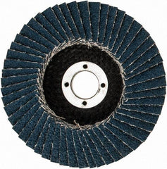 3M - 40 Grit, 4" Disc Diam, 5/8" Center Hole, Type 29 Zirconia Alumina Flap Disc - 13,300 Max RPM, Cloth Backing, Arbor Attaching System, Coated - Industrial Tool & Supply