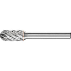 PFERD - SC-3, 3/8" Cut Diam, 1/4" Shank Diam, Carbide End Cut Cylinder with Radius End Burr - Exact Industrial Supply