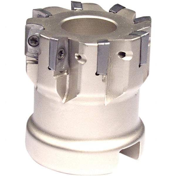 Iscar - 12 Inserts, 2-1/2" Cut Diam, 1" Arbor Diam, 0.303" Max Depth of Cut, Indexable Square-Shoulder Face Mill - 0° Lead Angle, 1-3/4" High, HP AN.. 07.. Insert Compatibility, Series Heliplus - Industrial Tool & Supply