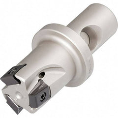 Iscar - 2" Cut Diam, 0.49" Max Depth of Cut, 2.086" OAL, Indexable Square Shoulder Helical End Mill - T490 LN.. 1306 Inserts, CF4 Modular Connection, 90° Lead Angle, Through Coolant, Series Helitang - Industrial Tool & Supply