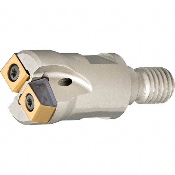 Iscar - 15.95mm Cut Diam, 2.5mm Max Depth of Cut, Indexable Plunge End Mill - M8 Modular Connection, HTP LNHT 0604 Insert Style, HTP-M-LN06 Toolholder Style, Through Coolant, Series FlexFit, TangPlunge - Industrial Tool & Supply
