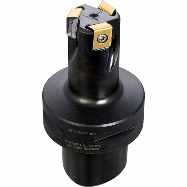 Iscar - 3 Inserts, 50mm Cut Diam, 22mm Arbor Diam, 10mm Max Depth of Cut, Indexable Square-Shoulder Face Mill - 0° Lead Angle, 57mm High, HSM90S APCR 1405.. Insert Compatibility, Through Coolant, Series Helialu - Industrial Tool & Supply