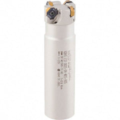 Iscar - 16mm Cut Diam, 5mm Max Depth of Cut, 16mm Shank Diam, 100mm OAL, Indexable Square Shoulder Helical End Mill - HM390 TCKT 0703PCTR Inserts, Cylindrical Shank, 0° Lead Angle, Through Coolant, Series HeliIQMill - Industrial Tool & Supply