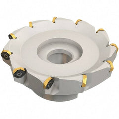 Iscar - 72.4mm Cut Diam, 22mm Arbor Hole, 4.6mm Max Depth of Cut, 50° Indexable Chamfer & Angle Face Mill - 7 Inserts, IQ845 SYHU 07.. Insert, Right Hand Cut, Through Coolant, Series DoveIQMill - Industrial Tool & Supply