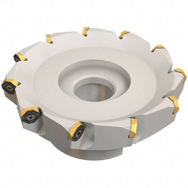 Iscar - 89.4mm Cut Diam, 27mm Arbor Hole, 4.6mm Max Depth of Cut, 50° Indexable Chamfer & Angle Face Mill - 8 Inserts, IQ845 SYHU 07.. Insert, Right Hand Cut, Through Coolant, Series DoveIQMill - Industrial Tool & Supply
