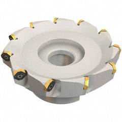 Iscar - 89.4mm Cut Diam, 27mm Arbor Hole, 4.6mm Max Depth of Cut, 50° Indexable Chamfer & Angle Face Mill - 8 Inserts, IQ845 SYHU 07.. Insert, Right Hand Cut, Through Coolant, Series DoveIQMill - Industrial Tool & Supply
