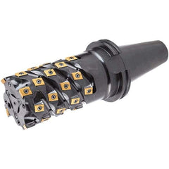 Iscar - 24 Inserts, 80mm Cut Diam, 32mm Arbor Diam, 70mm Max Depth of Cut, Indexable Square-Shoulder Face Mill - 0° Lead Angle, 95mm High, T490 LN.. Insert Compatibility, Through Coolant, Series Helitang - Industrial Tool & Supply