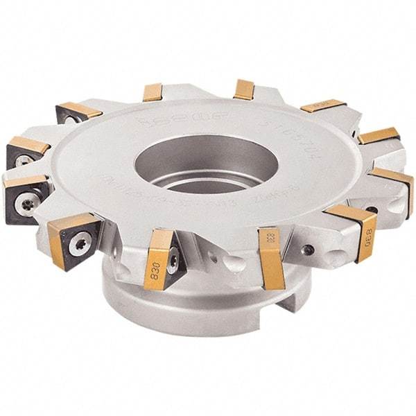 Iscar - Shell Mount B Connection, 0.62" Cutting Width, 1.378" Depth of Cut, 5" Cutter Diam, 1-1/4" Hole Diam, 12 Tooth Indexable Slotting Cutter - FDN-XN13 Toolholder, XNMU 13 Insert - Industrial Tool & Supply