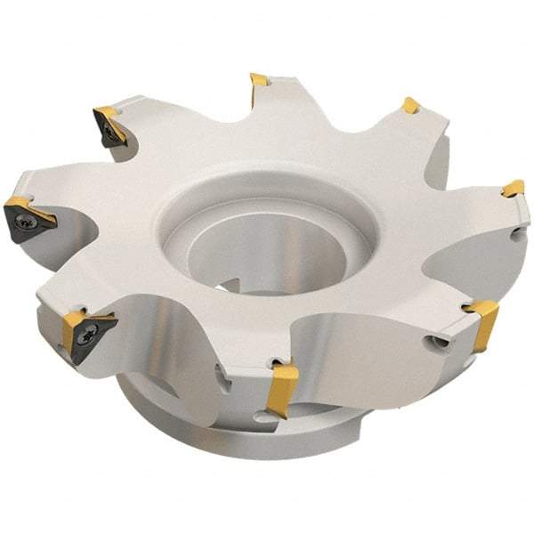 Iscar - 6 Inserts, 63mm Cut Diam, 27mm Arbor Diam, 13mm Max Depth of Cut, Indexable Square-Shoulder Face Mill - 0° Lead Angle, 45mm High, HM390 TDKT 1505.. Insert Compatibility, Through Coolant, Series HeliIQMill - Industrial Tool & Supply