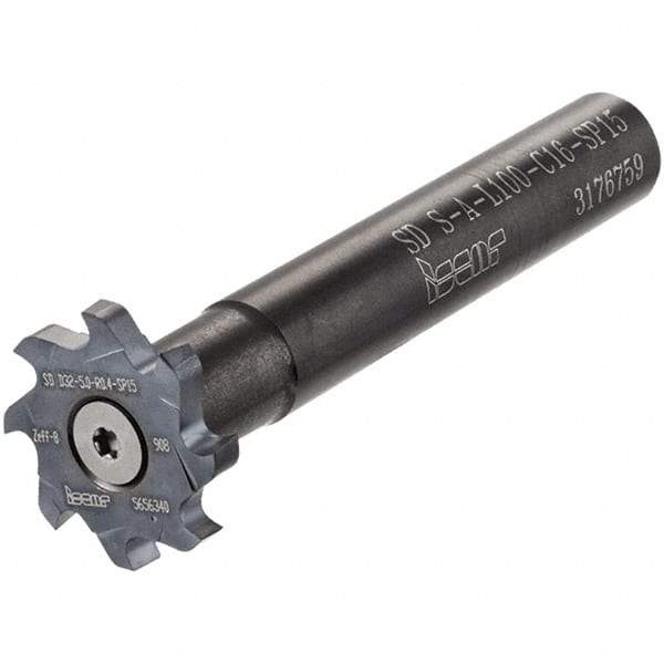 Iscar - T-Slot 16mm Stepped Shank Milling Tip Insert Holder & Shank - 18.2mm Projection, 0.596" Neck Diam, M5x0.50 Neck Thread, 130mm OAL, Carbide SD S-A Tool Holder - Industrial Tool & Supply