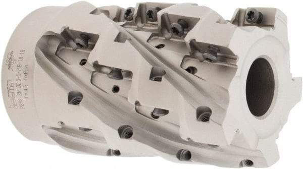 Iscar - 20 Inserts, 2-1/2" Cut Diam, 1" Arbor Diam, 2.8" Max Depth of Cut, Indexable Square-Shoulder Face Mill - 0° Lead Angle, 3.94" High, P290 AC.T 1806.. Insert Compatibility, Through Coolant, Series MillShred - Industrial Tool & Supply