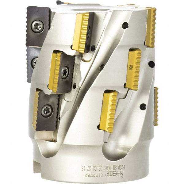 Iscar - 12 Inserts, 2" Cut Diam, 1" Arbor Diam, 2.1" Max Depth of Cut, Indexable Square-Shoulder Face Mill - 0° Lead Angle, 3.15" High, P290 AC.T 1806.. Insert Compatibility, Through Coolant, Series MillShred - Industrial Tool & Supply