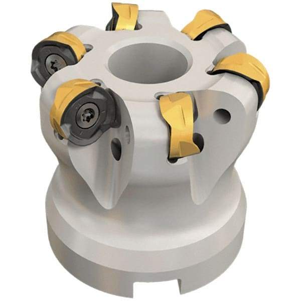 Iscar - 40mm Cut Diam, 6mm Max Depth, 16mm Arbor Hole, 4 Inserts, H606 RXCU 1206-AX.. Insert Style, Indexable Copy Face Mill - H606 FR-12 Cutter Style, 45mm High, Through Coolant, Series Helido - Industrial Tool & Supply