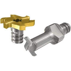 Iscar - MM TS-N Grade IC908 Carbide T-Slot Milling Tip Insert - TiAlN Finish, 4 Flutes, 7.7mm Cutting Diam, 1.19mm Depth of Cut, 14.99mm Extension, 0.008" Cnr Rad - Industrial Tool & Supply