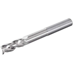 Iscar - 3 Flute Solid Carbide Roughing & Finishing Corner Radius End Mill - Uncoated, Straight Shank, 39° Helix, Non-Centercutting, Regular Length - Industrial Tool & Supply