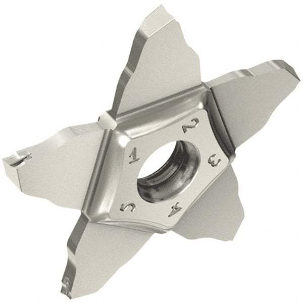 Iscar - 34L200PENTA J Grade IC908, 2.01mm Cutting Width Carbide Grooving Insert - Left Hand, 0.1mm Corner Radius, TiAlN Finish - Industrial Tool & Supply