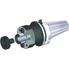 Kennametal - BT50 Taper Shank 40mm Pilot Diam Shell Mill Holder - 150mm Flange to Nose End Projection, 89mm Nose Diam, M20x2.5 Lock Screw, Through-Spindle & DIN Flange Coolant - Exact Industrial Supply