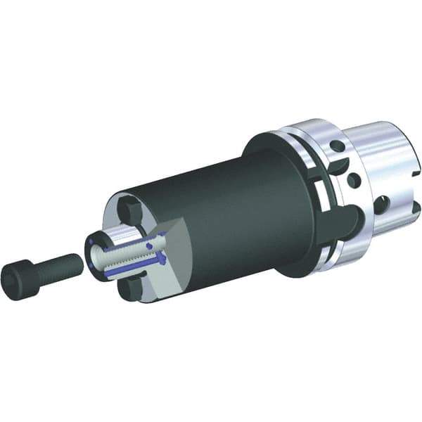 Kennametal - HSK63A Taper Shank 27mm Pilot Diam Shell Mill Holder - 60mm Flange to Nose End Projection, 60mm Nose Diam, M12x1.75 Lock Screw, Through-Spindle Coolant - Exact Industrial Supply