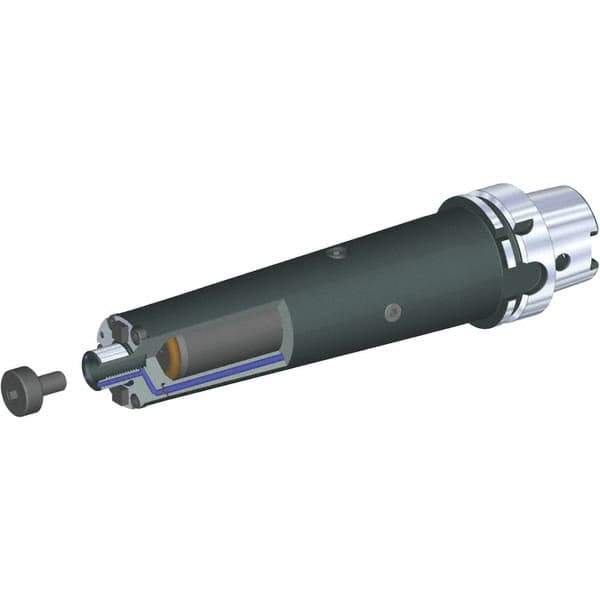 Kennametal - HSK100A Taper Shank 1-1/4" Pilot Diam Shell Mill Holder - 13" Flange to Nose End Projection, 2.878" Nose Diam, 5/8-18 Lock Screw, Through-Spindle Coolant - Exact Industrial Supply
