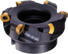 Sumitomo - 4 Inserts, 2-1/2" Cutter Diam, 0.22" Max Depth of Cut, Indexable High-Feed Face Mill - 3/8" Arbor Hole Diam, 1-3/4" High, SD.W 1406 Inserts, Series SumiMill MS Mill - Industrial Tool & Supply