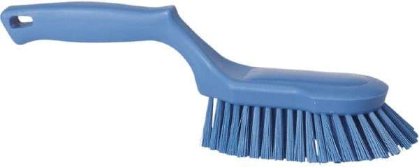 Vikan - 1-1/2" Bristle Length, Polyester Scrub Brush - 5-5/8" Long x 5" Wide Head, 13-1/2" OAL, Blue, Polypropylene Block - Industrial Tool & Supply