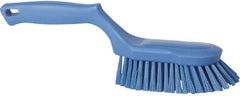 Vikan - 1-1/2" Bristle Length, Polyester Scrub Brush - 5-5/8" Long x 5" Wide Head, 13-1/2" OAL, Blue, Polypropylene Block - Industrial Tool & Supply
