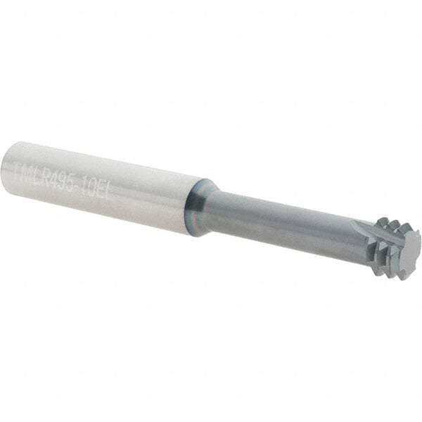 Scientific Cutting Tools - 3/4-10 UNC, 0.495" Cutting Diam, 4 Flute, Solid Carbide Helical Flute Thread Mill - Internal Thread, 1-3/4" LOC, 4" OAL, 1/2" Shank Diam - Industrial Tool & Supply