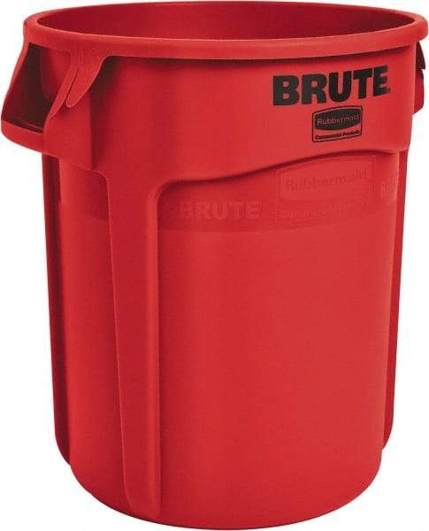 Rubbermaid - 20 Gal Red Round Trash Can - Polyethylene, 22.88" High - Industrial Tool & Supply