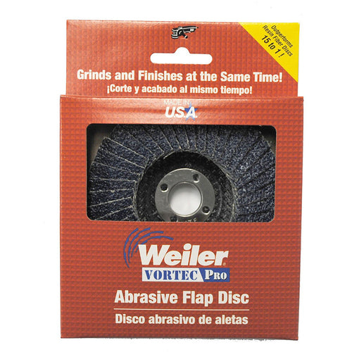 4″ Vortec Pro Abrasive Flap Disc, Phenolic Backing, 36Z, 5/8″ Arbor Hole, Retail Pack - Industrial Tool & Supply