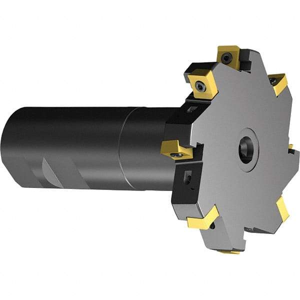 Sandvik Coromant - 3/8" Cutting Width, 0.409" Depth of Cut, 1" Hole Diam, 4 Tooth Indexable Slotting Cutter - Right Hand Cutting Direction - Industrial Tool & Supply