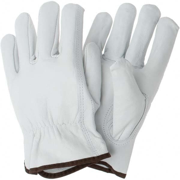 MCR Safety - Size L Leather Abrasion & Puncture Resistant Work Gloves - Industrial Tool & Supply