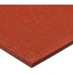 Value Collection - 1' Long x 12" Wide x 1/2" Thick, Silicone Sheet Gasketing - 90 Max psi, Red - Industrial Tool & Supply