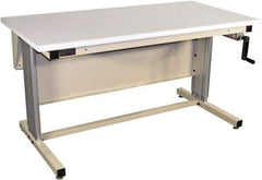 Proline - 72 Wide x 30" Deep x 42" High, Plastic Laminate Workbench - Bull Nose Edge, Adjustable Height Legs, Beige - Industrial Tool & Supply