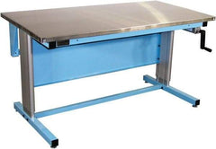 Proline - 60 Wide x 30" Deep x 42" High, Stainless Steel Workbench - Adjustable Height Legs, Blue - Industrial Tool & Supply
