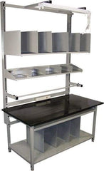 Proline - 72 Wide x 30" Deep x 36" High, Chem-Guard Workbench - Adjustable Height Legs, Gray - Industrial Tool & Supply