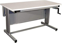 Proline - 60 Wide x 30" Deep x 42" High, Static Dissipative Workbench - Bull Nose Edge, Adjustable Height Legs, Gray - Industrial Tool & Supply