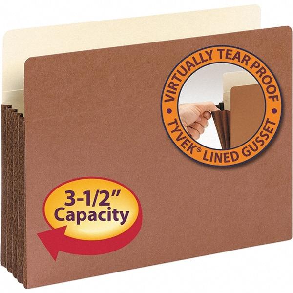 SMEAD - 11-3/4 x 9-1/2", Letter Size, Redrope, Expansion Folders - 11 Point Stock, Straight Tab Cut Location - Industrial Tool & Supply