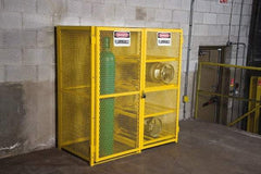 Illinois Engineered Products - Gas Cylinder Storage Cabinet - Steel, 30" Wide x 33-1/2" Deep x 65" High, Yellow - Industrial Tool & Supply