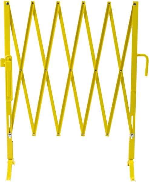 Illinois Engineered Products - 40" High Aisle Gate - Galvanized Steel, Yellow - Industrial Tool & Supply