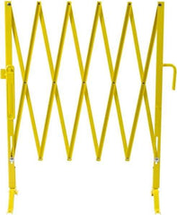 Illinois Engineered Products - 40" High Aisle Gate - Galvanized Steel, Yellow - Industrial Tool & Supply